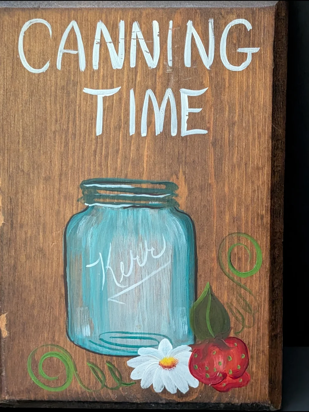 Blue Mason Jar 'Canning Time' Wood Wall Decor